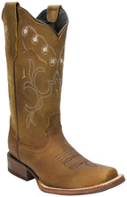 Women´s Silverton Sara All Leather Square Toe Boots-Tobacco - OriginalWestern.com