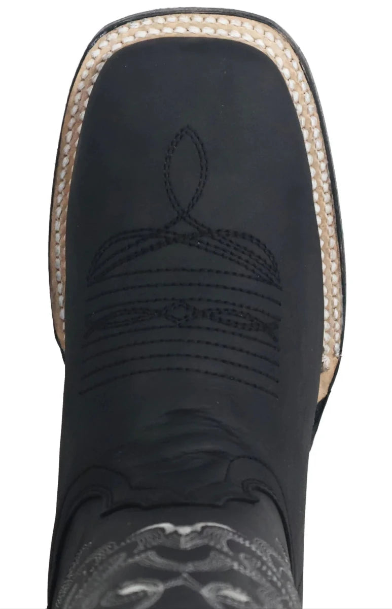 Women´s Silverton Sara All Leather Wide Square Toe Boots-Black - OriginalWestern.com