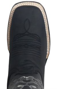 Women´s Silverton Sara All Leather Wide Square Toe Boots-Black - OriginalWestern.com