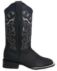 Women´s Silverton Sara All Leather Wide Square Toe Boots-Black - OriginalWestern.com