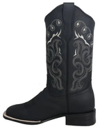 Women´s Silverton Sara All Leather Wide Square Toe Boots-Black - OriginalWestern.com
