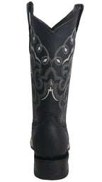 Women´s Silverton Sara All Leather Wide Square Toe Boots-Black - OriginalWestern.com