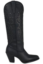 Women´s Silverton Taylor All Leather Snip Toe Knee High Boots-Black - OriginalWestern.com
