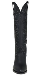Women´s Silverton Taylor All Leather Snip Toe Knee High Boots-Black - OriginalWestern.com