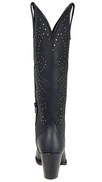 Women´s Silverton Taylor All Leather Snip Toe Knee High Boots-Black - OriginalWestern.com