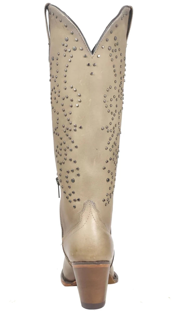 Women´s Silverton Taylor All Leather Snip Toe Knee High Boots - Stone - OriginalWestern.com