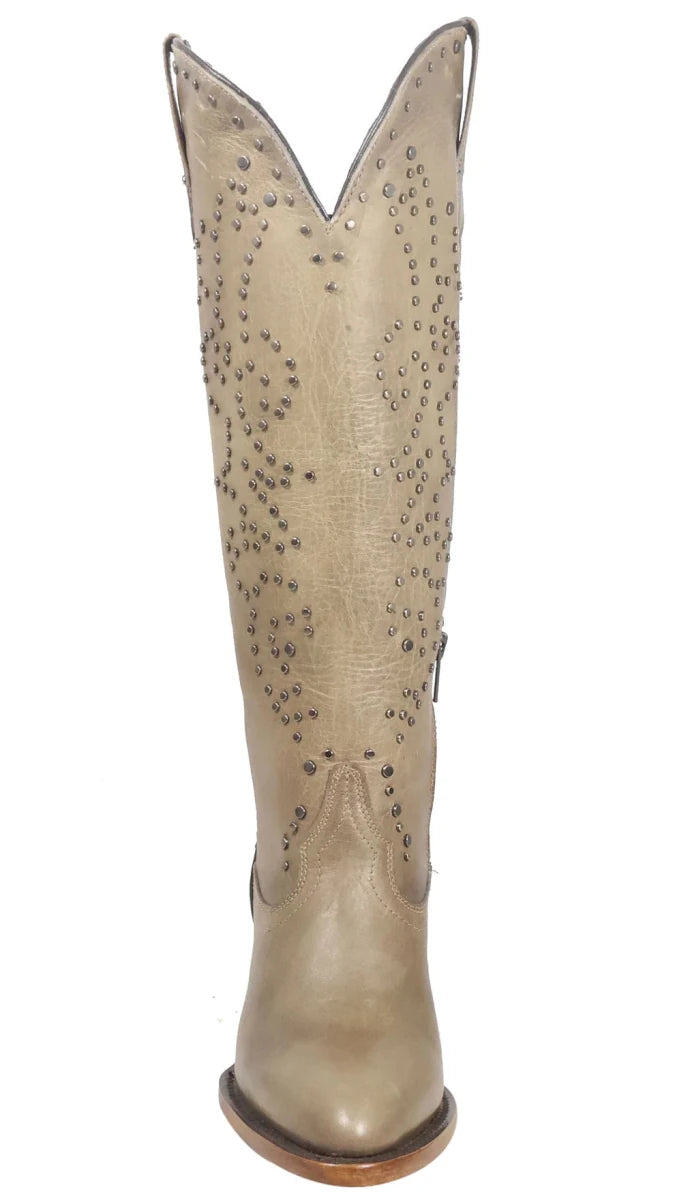 Women´s Silverton Taylor All Leather Snip Toe Knee High Boots - Stone - OriginalWestern.com