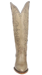 Women´s Silverton Taylor All Leather Snip Toe Knee High Boots - Stone - OriginalWestern.com
