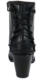 Women´s Silverton Walker All Leather Snip Toe Short Boots-Black - OriginalWestern.com
