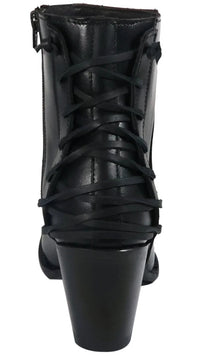 Women´s Silverton Walker All Leather Snip Toe Short Boots-Black - OriginalWestern.com