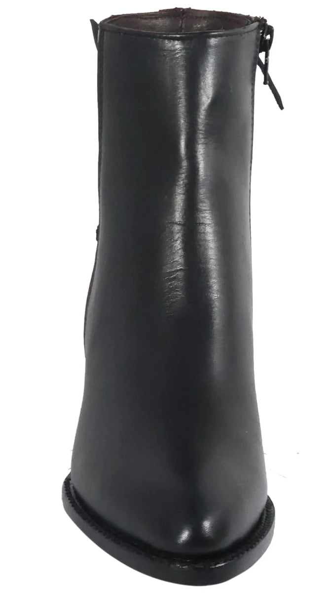 Women´s Silverton Walker All Leather Snip Toe Short Boots-Black - OriginalWestern.com