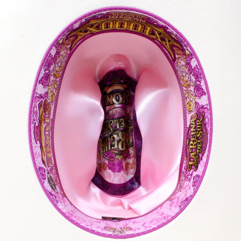Women's Stone Reina del Sur 1,000X Western Cowgirl Straw Hat Sinaloa Style - Pink - OriginalWestern.com
