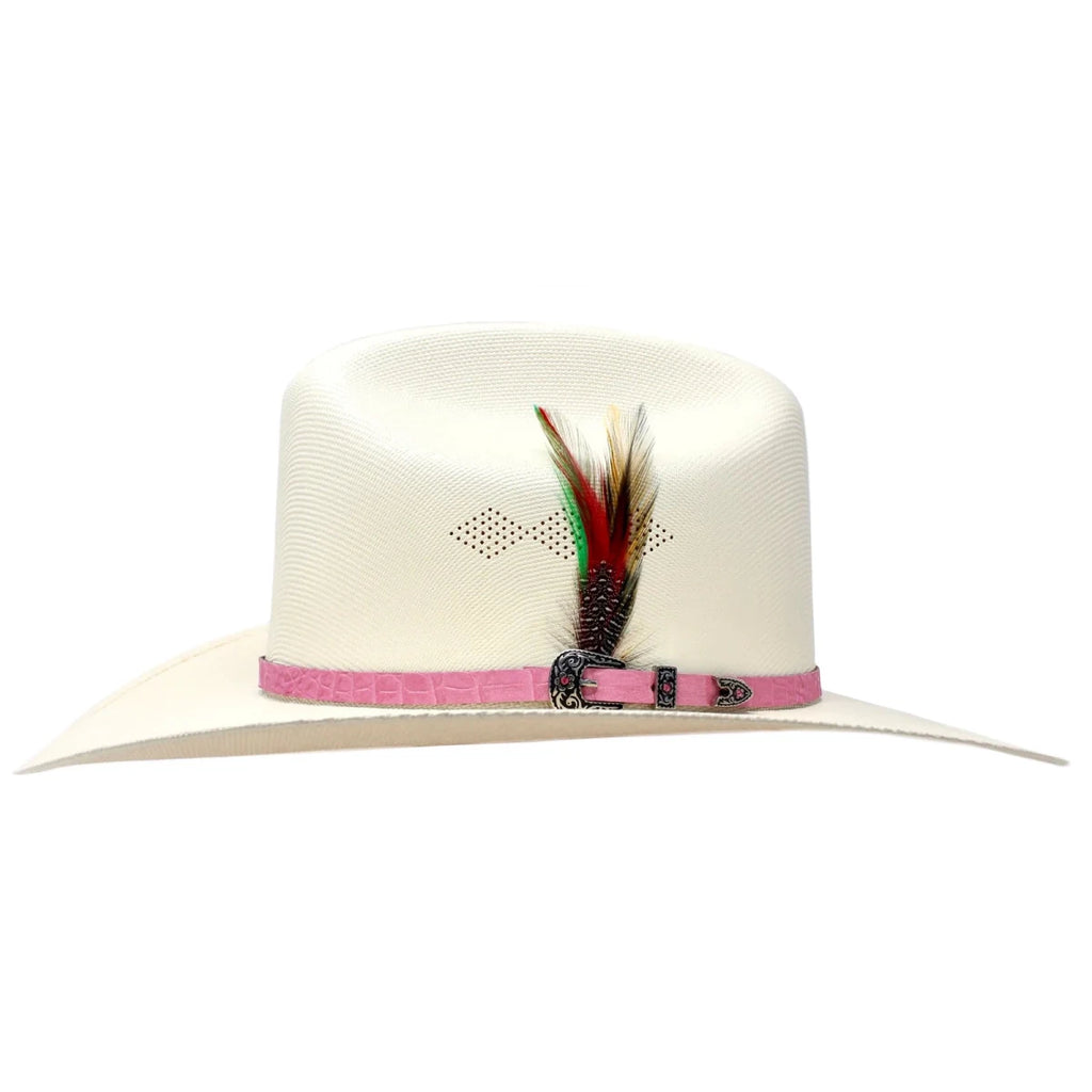 Women's Stone Reina del Sur 1,000X Western Cowgirl Straw Hat Sinaloa Style - Pink - OriginalWestern.com