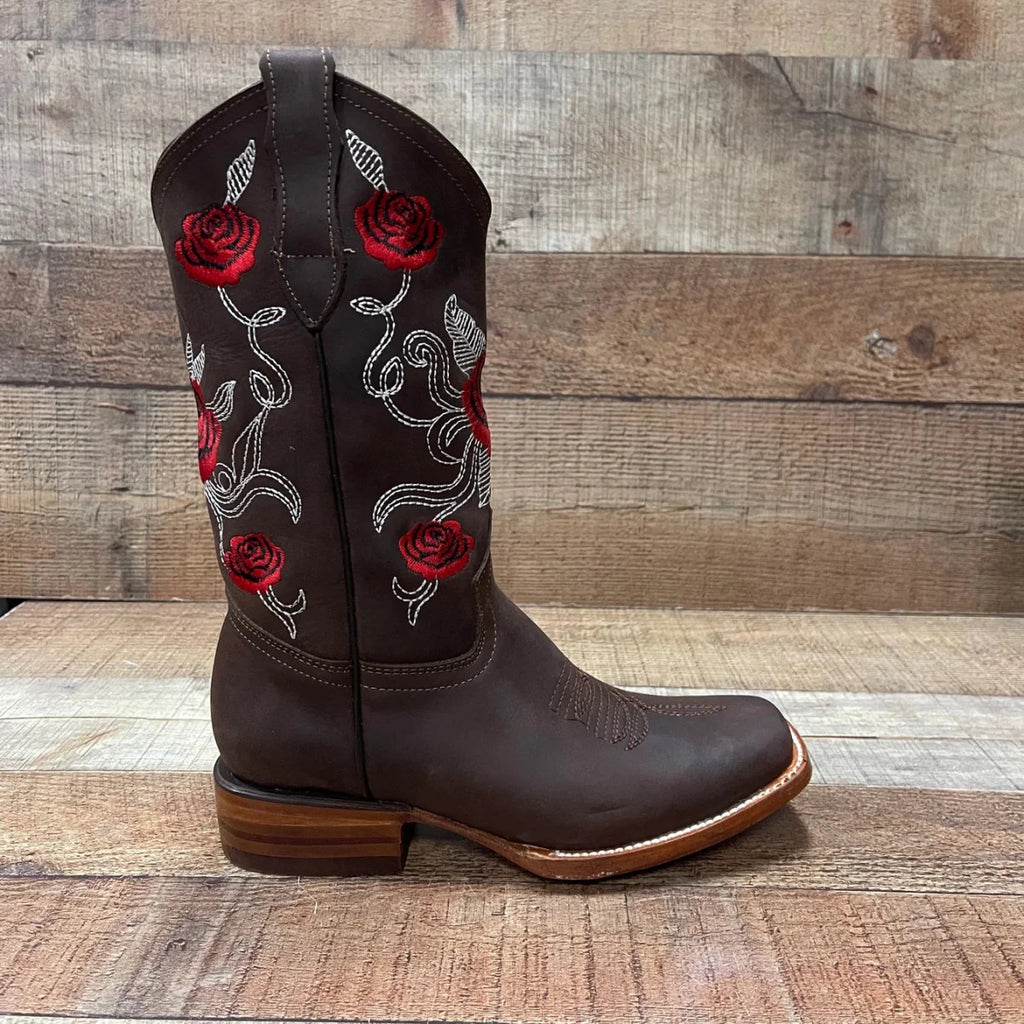 Women's Western Cowgirl Boots Cuban Heel Brown Est. 953 - OriginalWestern.com