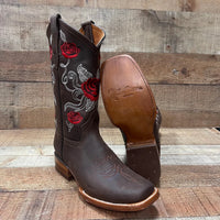 Women's Western Cowgirl Boots Cuban Heel Brown Est. 953 - OriginalWestern.com