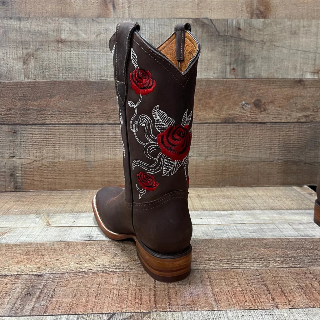 Women's Western Cowgirl Boots Cuban Heel Brown Est. 953 - OriginalWestern.com