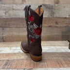 Women's Western Cowgirl Boots Cuban Heel Brown Est. 953 - OriginalWestern.com