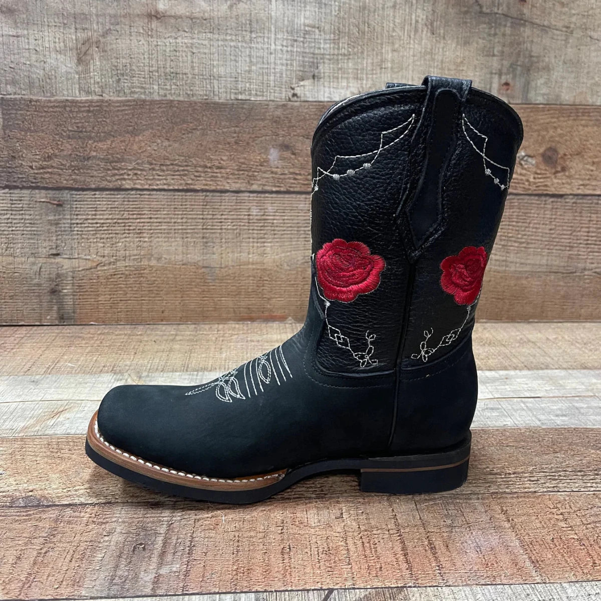 Women's Western Cowgirl Boots Genuine Leather Est. 706 Black - OriginalWestern.com