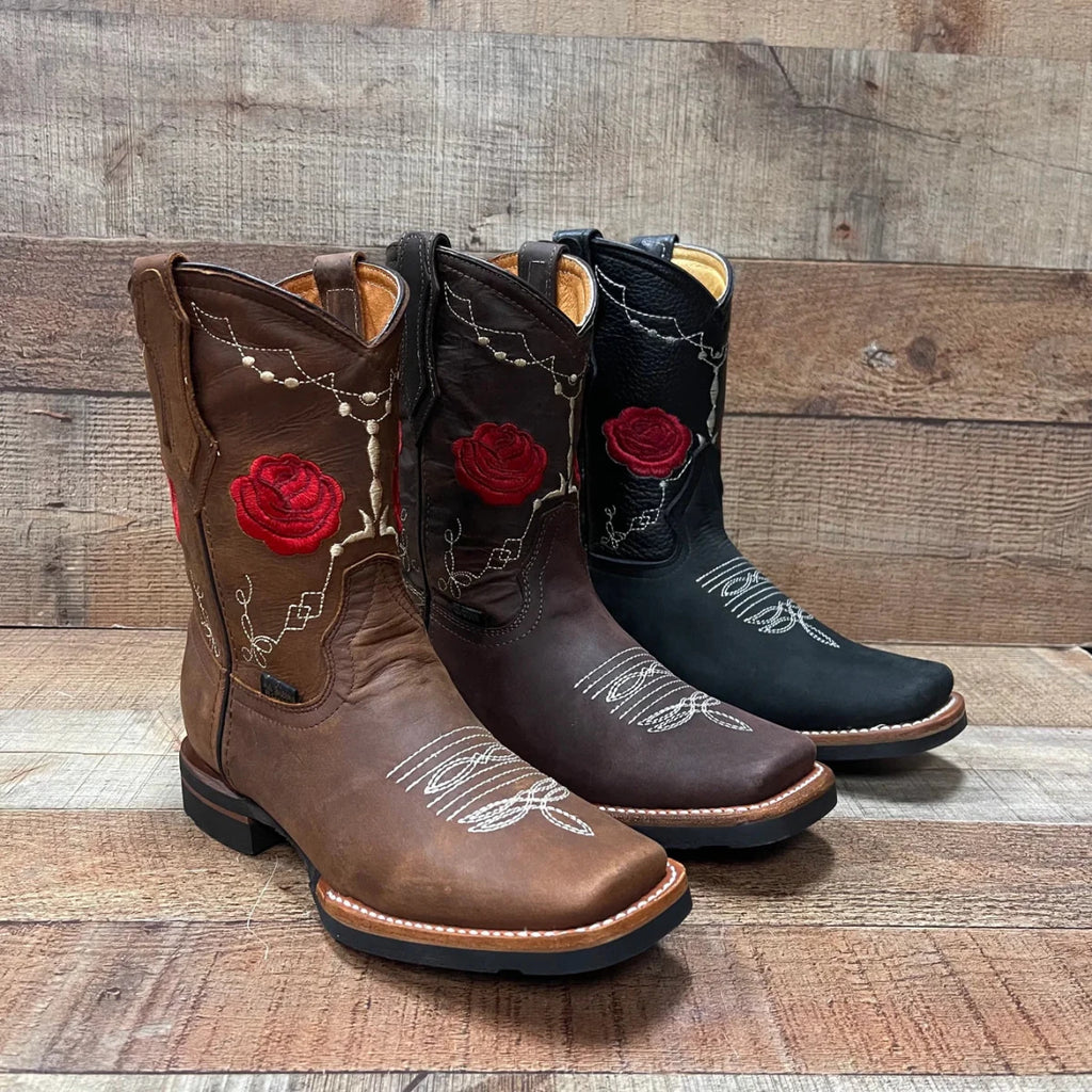 Women's Western Cowgirl Boots Genuine Leather Est. 706 Brown - OriginalWestern.com