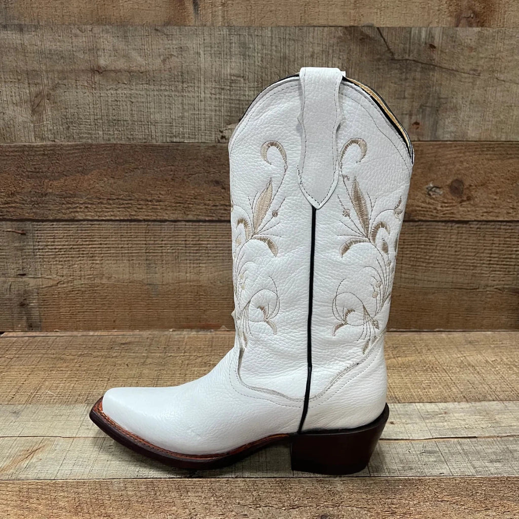 Women's Western Cowgirl Boots Pointed Toe Est. 504 White - OriginalWestern.com