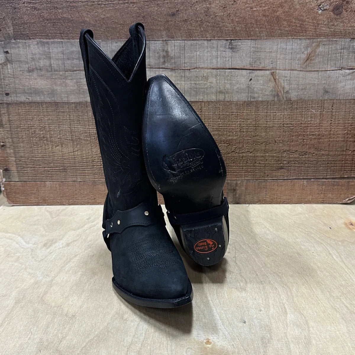 Women's Western Cowgirl Boots Pointed Toe With Harness Est. 501 Black - OriginalWestern.com