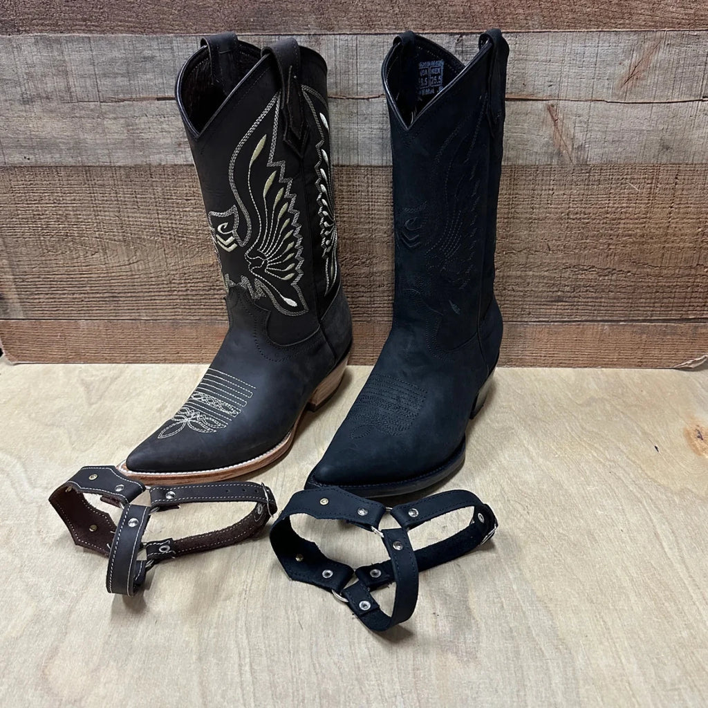 Women's Western Cowgirl Boots Pointed Toe With Harness Est. 501 Brown - OriginalWestern.com