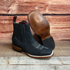 Women's Western Cowgirl Square Toe Ankle Boot Est. 366/367 Black - OriginalWestern.com