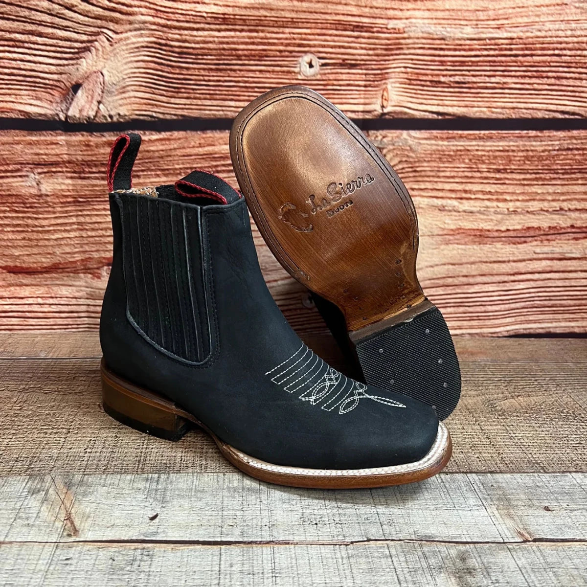 Women's Western Cowgirl Square Toe Ankle Boot Est. 366/367 Black - OriginalWestern.com