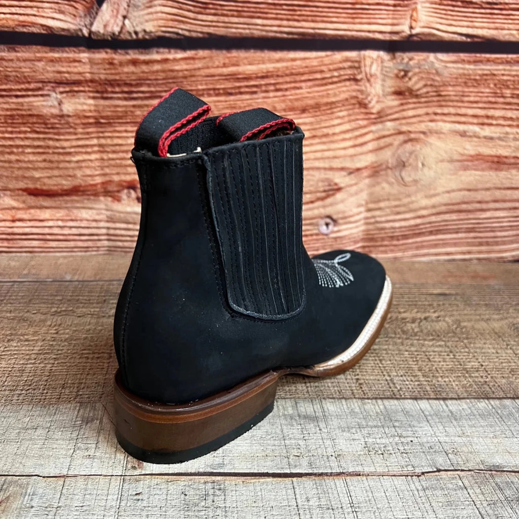Women's Western Cowgirl Square Toe Ankle Boot Est. 366/367 Black - OriginalWestern.com