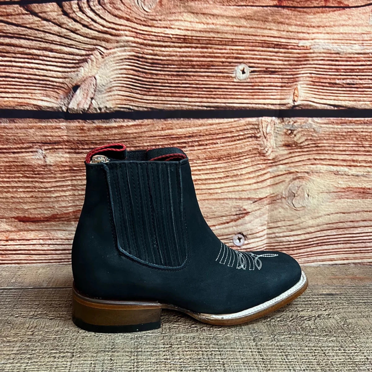 Women's Western Cowgirl Square Toe Ankle Boot Est. 366/367 Black - OriginalWestern.com