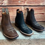 Women's Western Cowgirl Square Toe Ankle Boot Est. 366/367 Brown - OriginalWestern.com