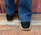 Women's Western Cowgirl Square Toe Half Boots Est. 710 Black - OriginalWestern.com