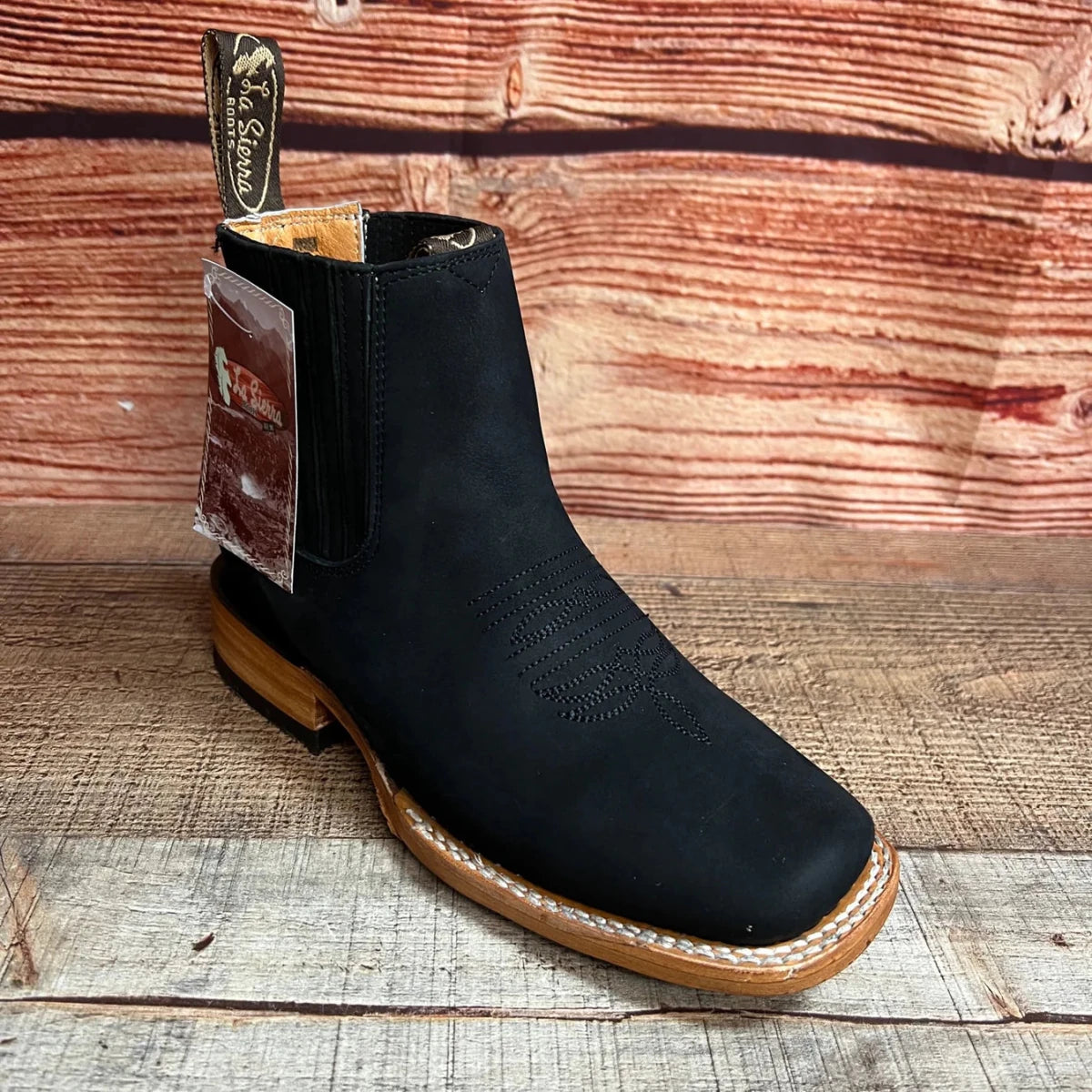 Women's Western Cowgirl Square Toe Half Boots Est. 710 Black - OriginalWestern.com