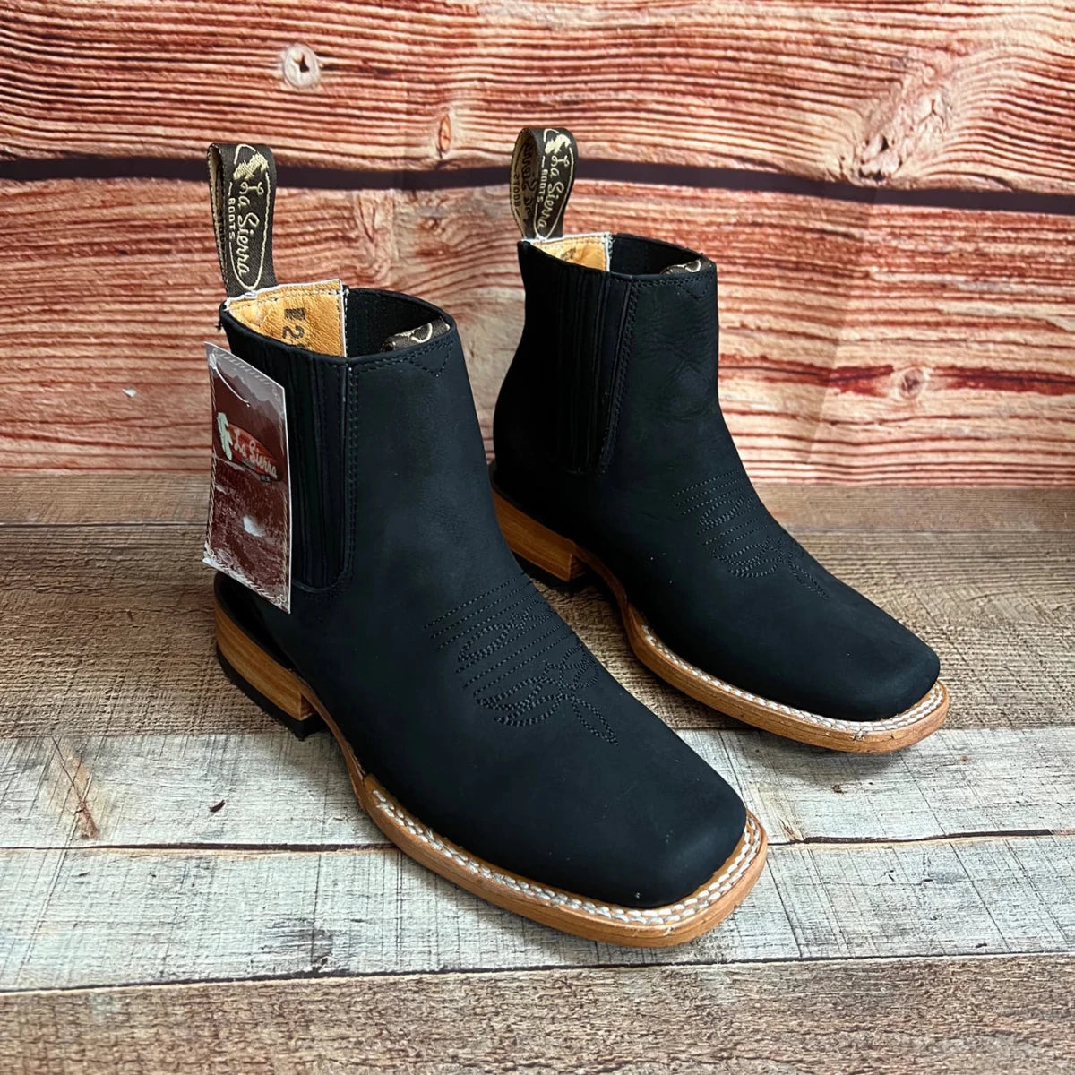 Women's Western Cowgirl Square Toe Half Boots Est. 710 Black - OriginalWestern.com