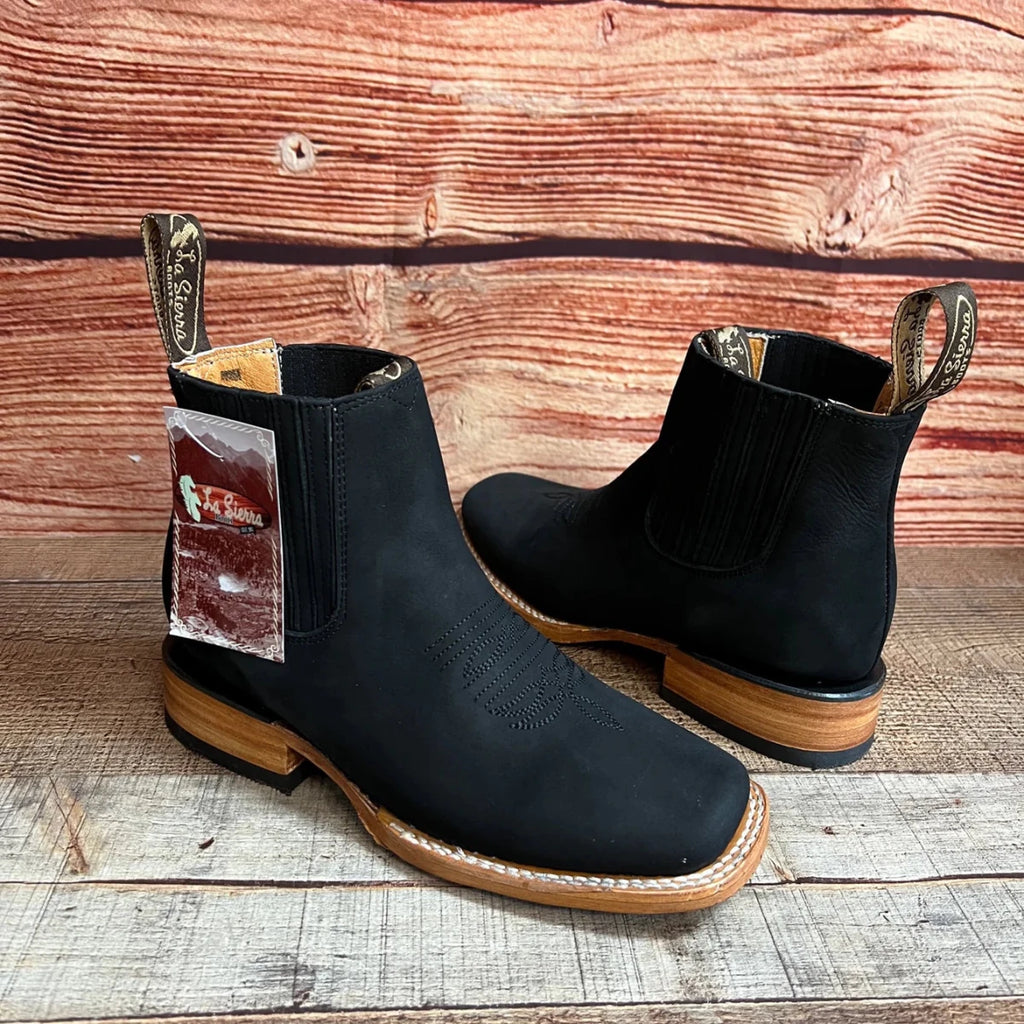 Women's Western Cowgirl Square Toe Half Boots Est. 710 Black - OriginalWestern.com