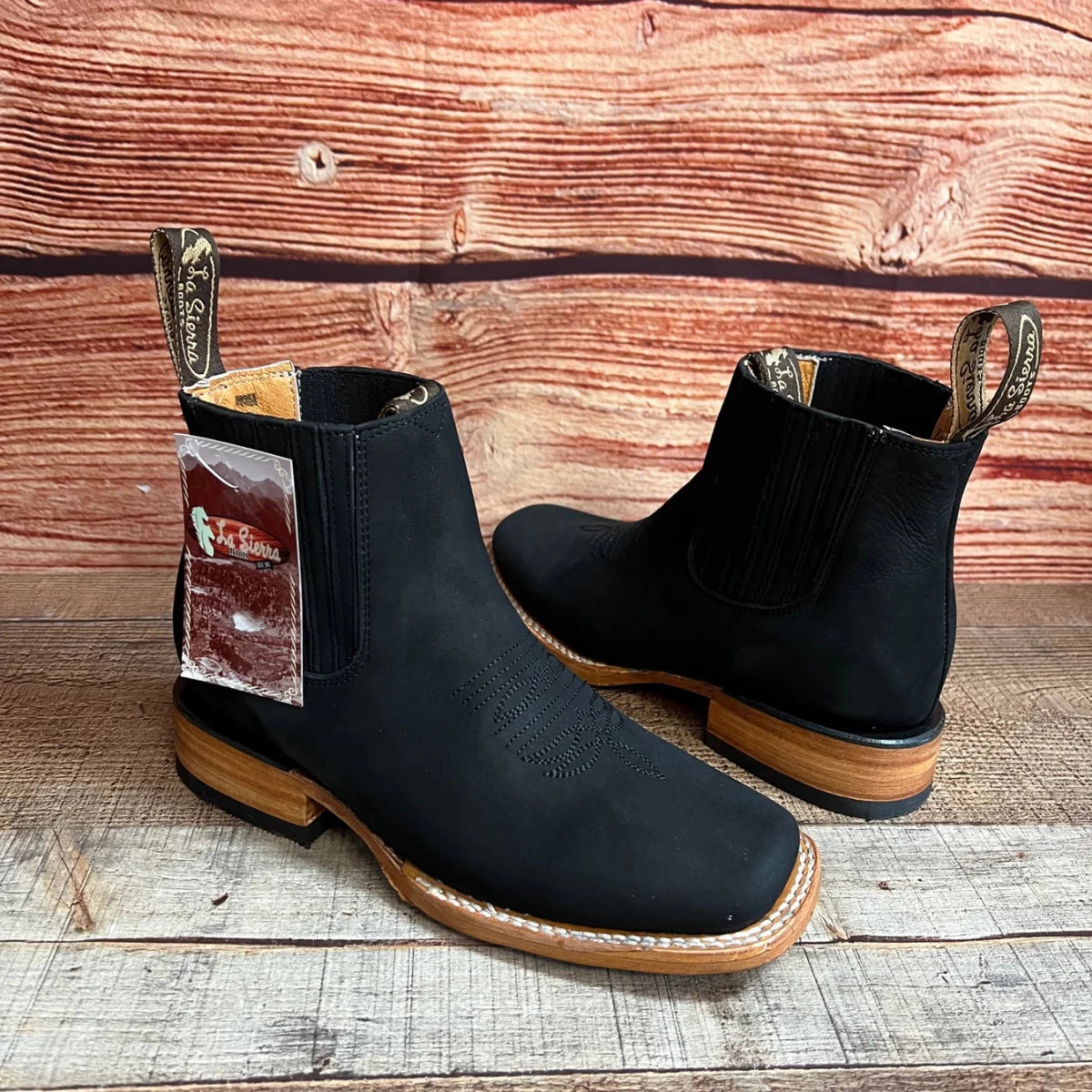 Women's Western Cowgirl Square Toe Half Boots Est. 710 Black - OriginalWestern.com