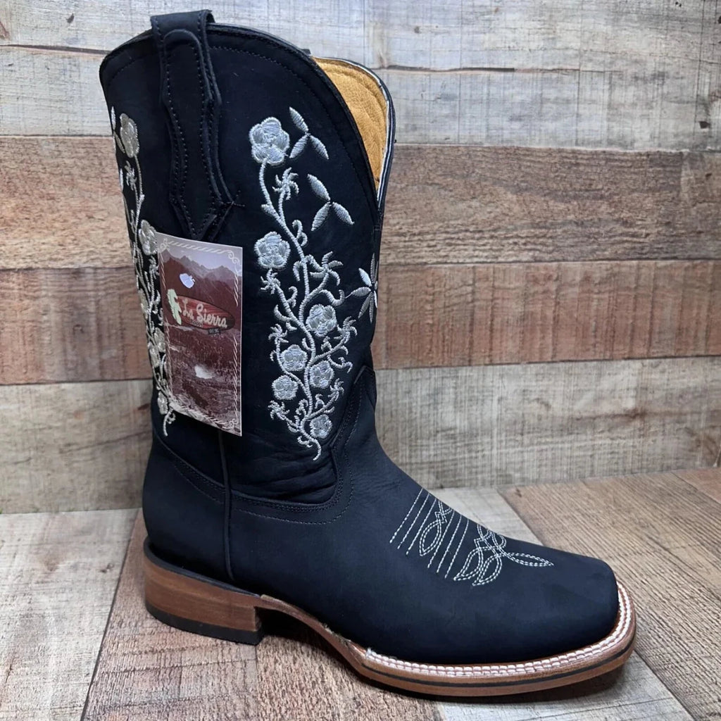 Women's Western Cowgirl Wide Calf Boot Est. 713 Black - OriginalWestern.com