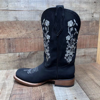 Women's Western Cowgirl Wide Calf Boot Est. 713 Black - OriginalWestern.com