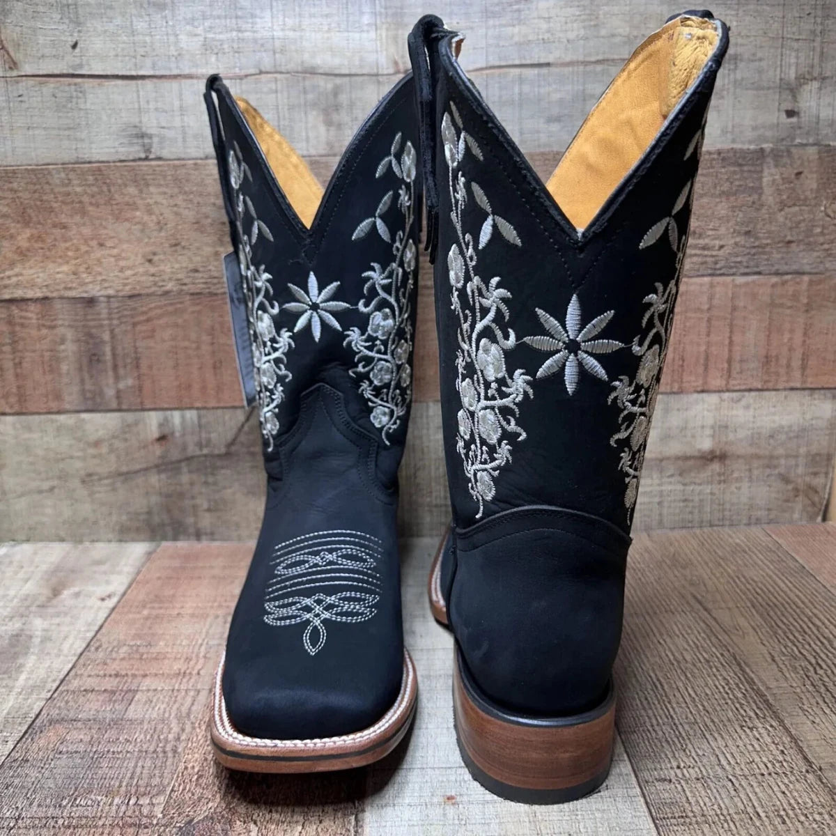 Women's Western Cowgirl Wide Calf Boot Est. 713 Black - OriginalWestern.com