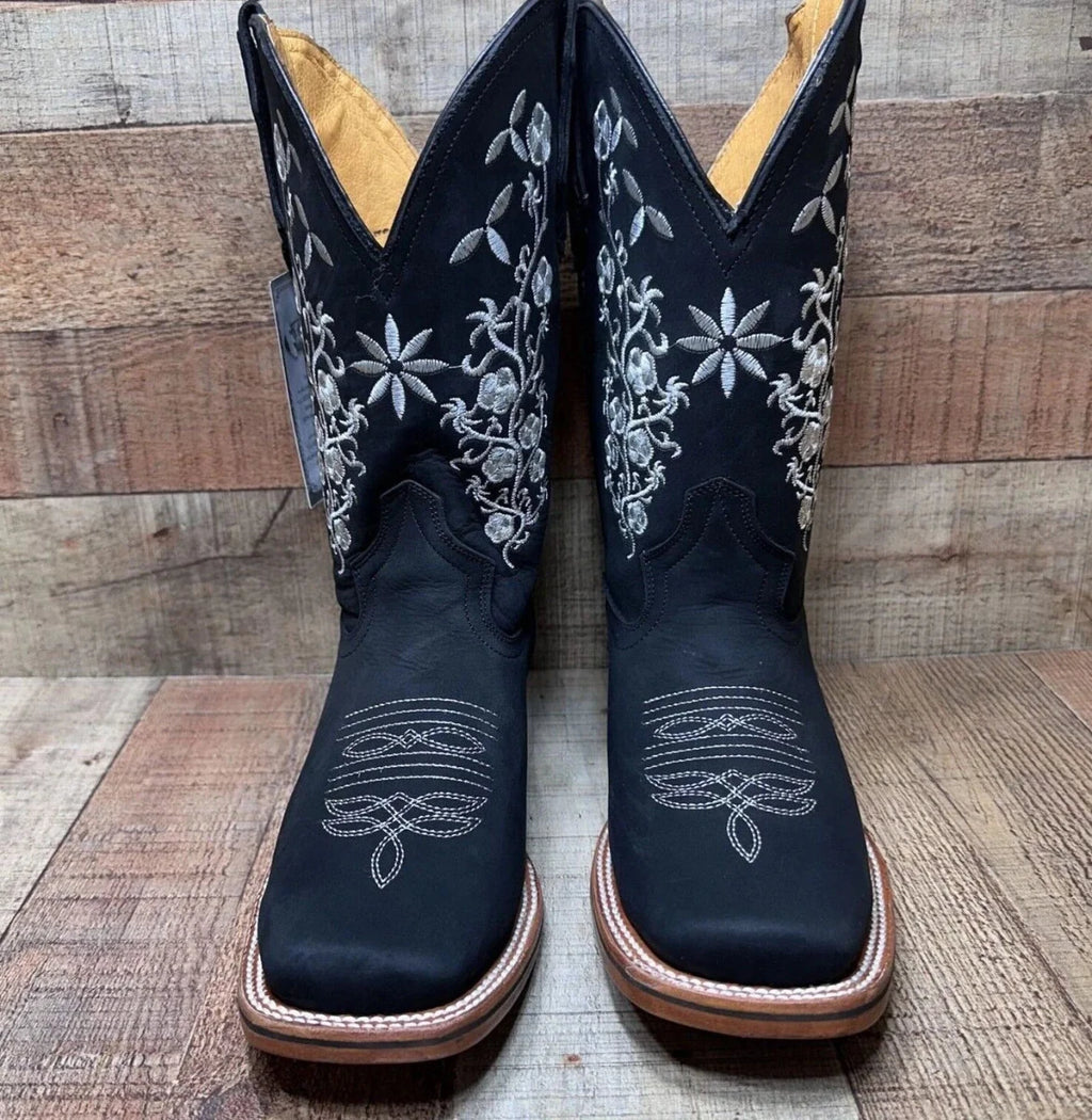 Women's Western Cowgirl Wide Calf Boot Est. 713 Black - OriginalWestern.com