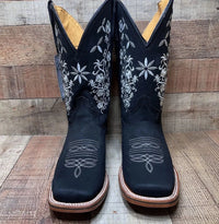 Women's Western Cowgirl Wide Calf Boot Est. 713 Black - OriginalWestern.com