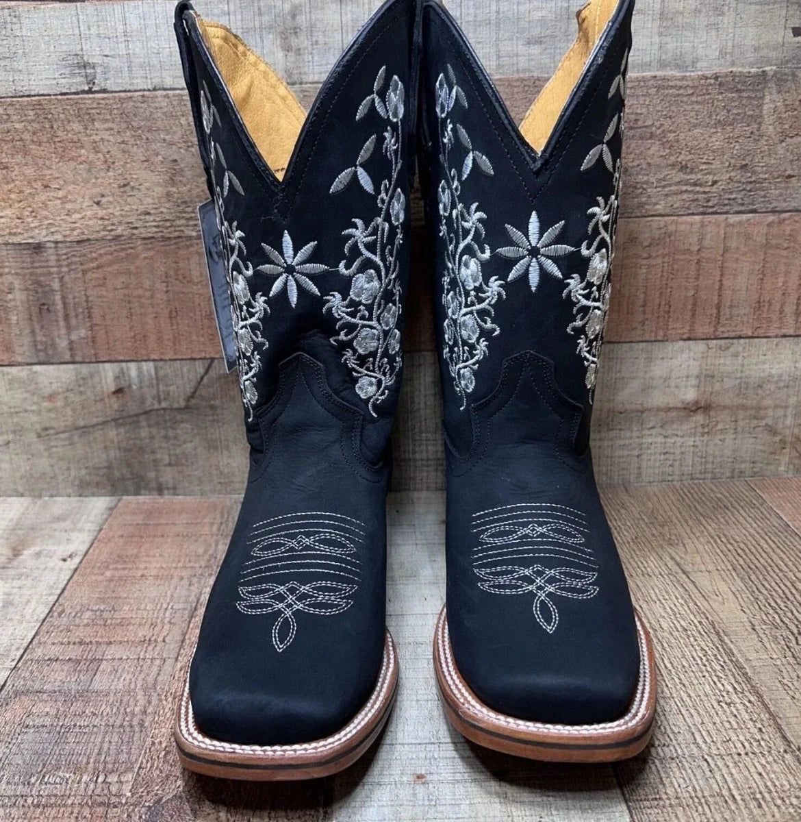 Women's Western Cowgirl Wide Calf Boot Est. 713 Black - OriginalWestern.com