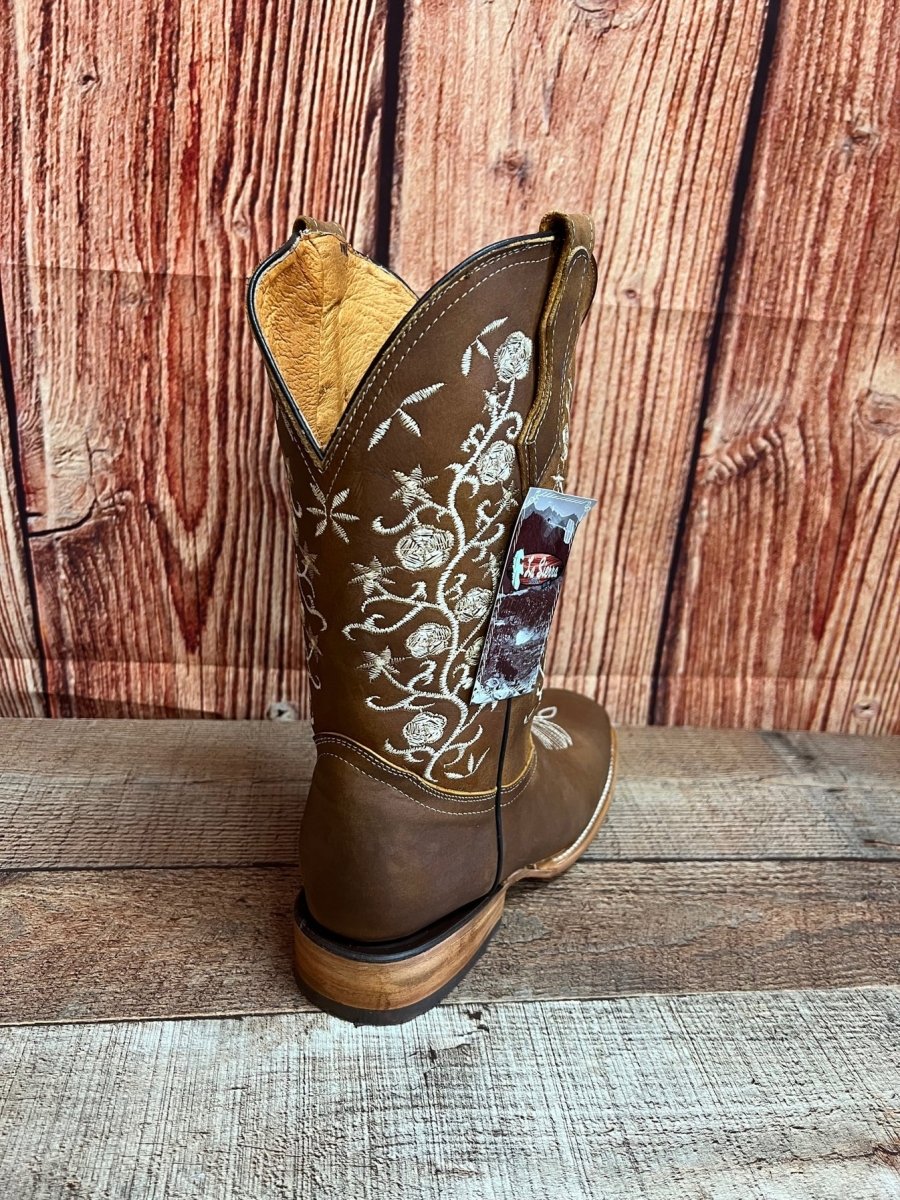 Women's Western Cowgirl Wide Calf Boot Est. 713 Tan - OriginalWestern.com