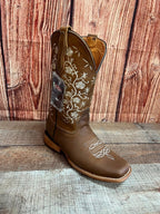 Women's Western Cowgirl Wide Calf Boot Est. 713 Tan - OriginalWestern.com