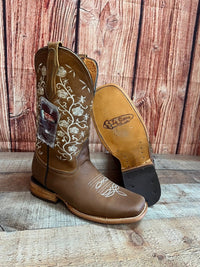 Women's Western Cowgirl Wide Calf Boot Est. 713 Tan - OriginalWestern.com