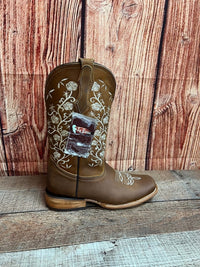 Women's Western Cowgirl Wide Calf Boot Est. 713 Tan - OriginalWestern.com