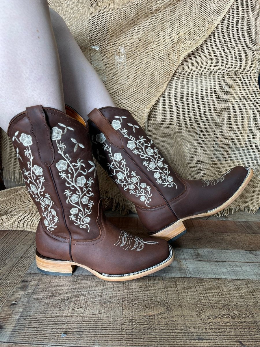 Women's Western Rodeo Leather Cowgirl Boots Est. 254 Brown - OriginalWestern.com