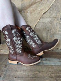 Women's Western Rodeo Leather Cowgirl Boots Est. 254 Brown - OriginalWestern.com