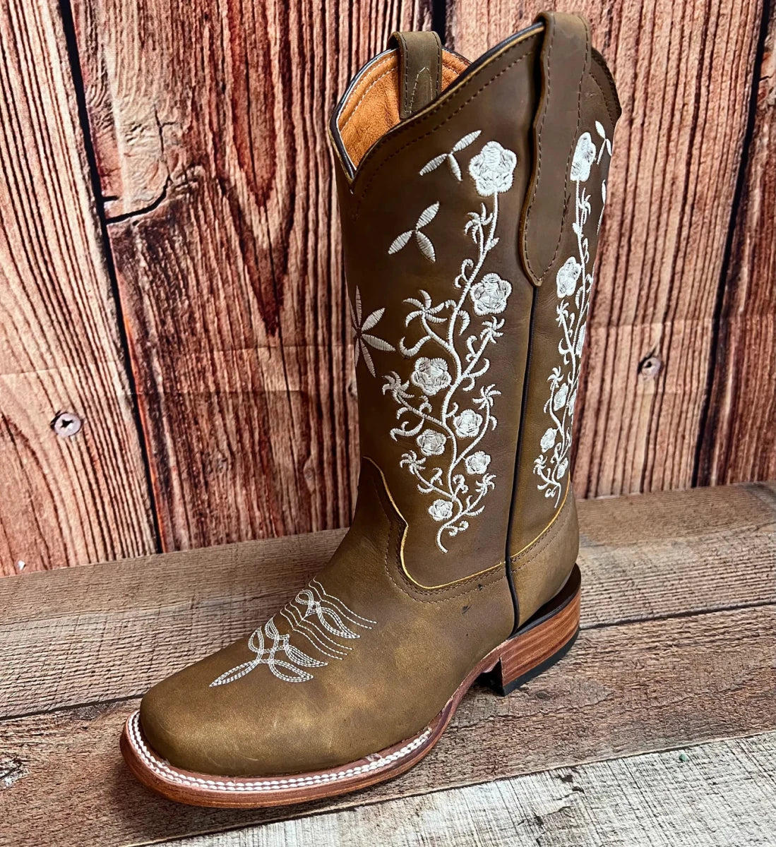 Women's Western Rodeo Leather Cowgirl Boots Est. 254 Tan - OriginalWestern.com