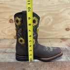 Women's Western Rodeo Square Toe Cowgirl Boots Leather Sunflower Est. 711 Brown - OriginalWestern.com